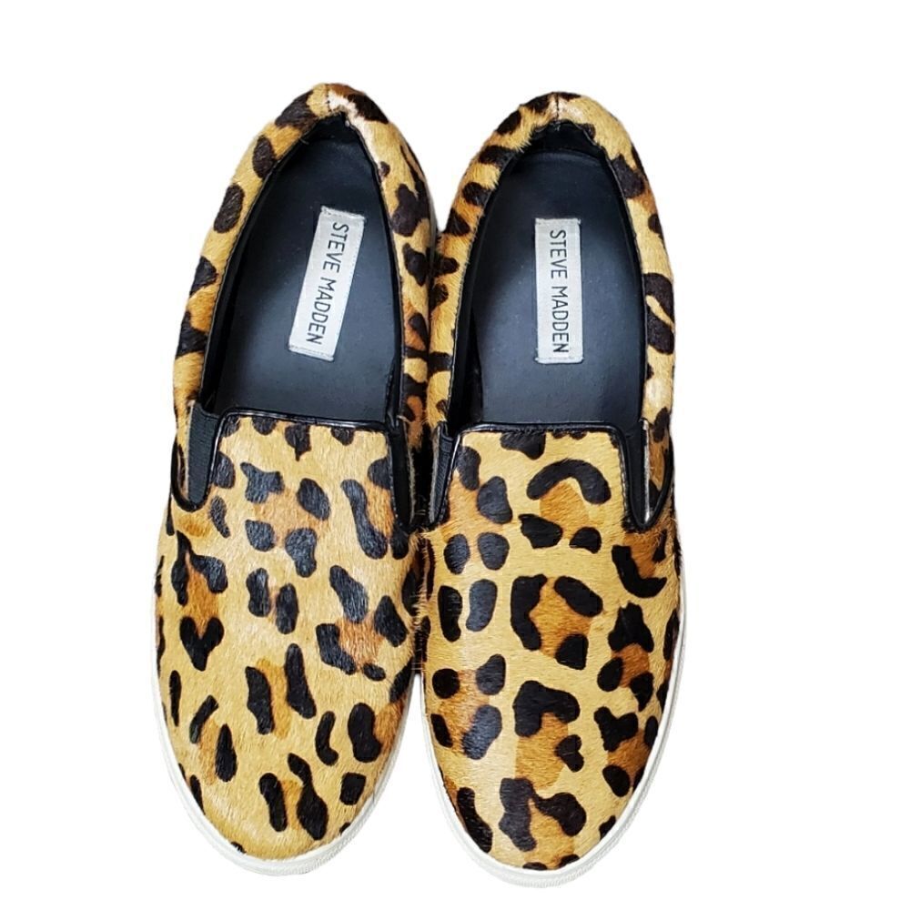 Steve Madden Leopard Cow Hair Slip On Shoes